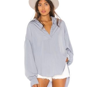 Blue poplin Blouse